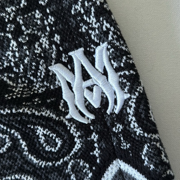 Men’s Amiri Black Bandana Cotton/Cashmere shorts - Picture 5 of 10